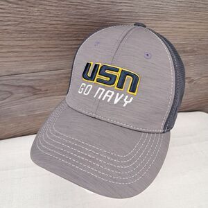 USN Go Navy OSFM TOTW Gray Blue Stretchfit Cap Hat